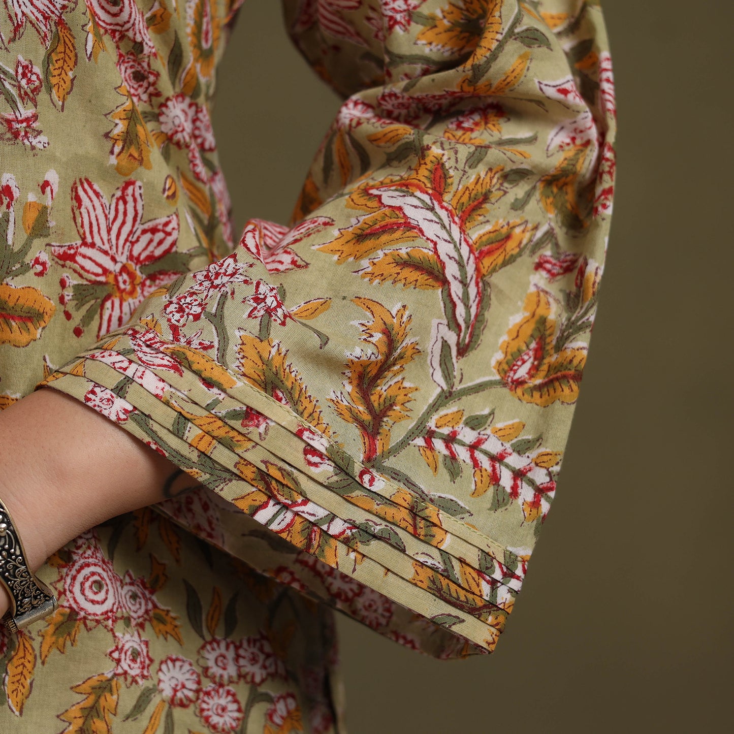 Green Cotton Sanganeri Block Print Co-Ord Set