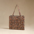 Beige - Quilted Fabric Handcrafted Handbag 15