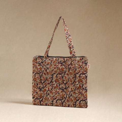 Beige - Quilted Fabric Handcrafted Handbag 15