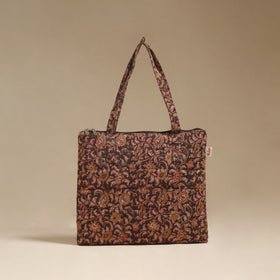 Brown - Quilted Fabric Handcrafted Handbag 16