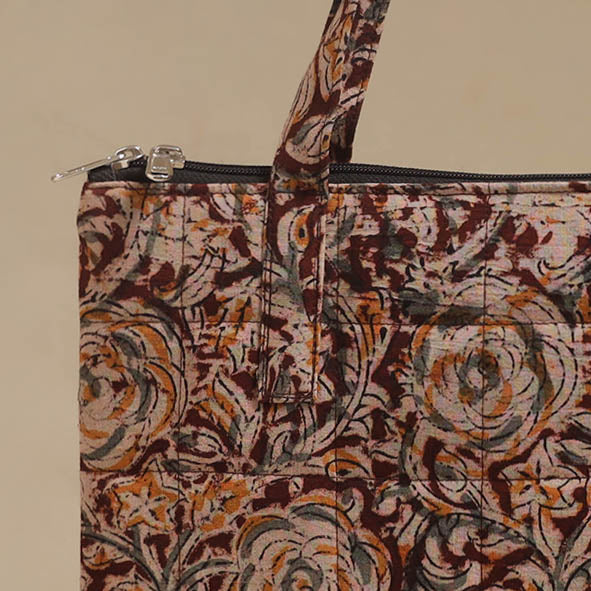 Maroon - Quilted Fabric Handcrafted Handbag 17