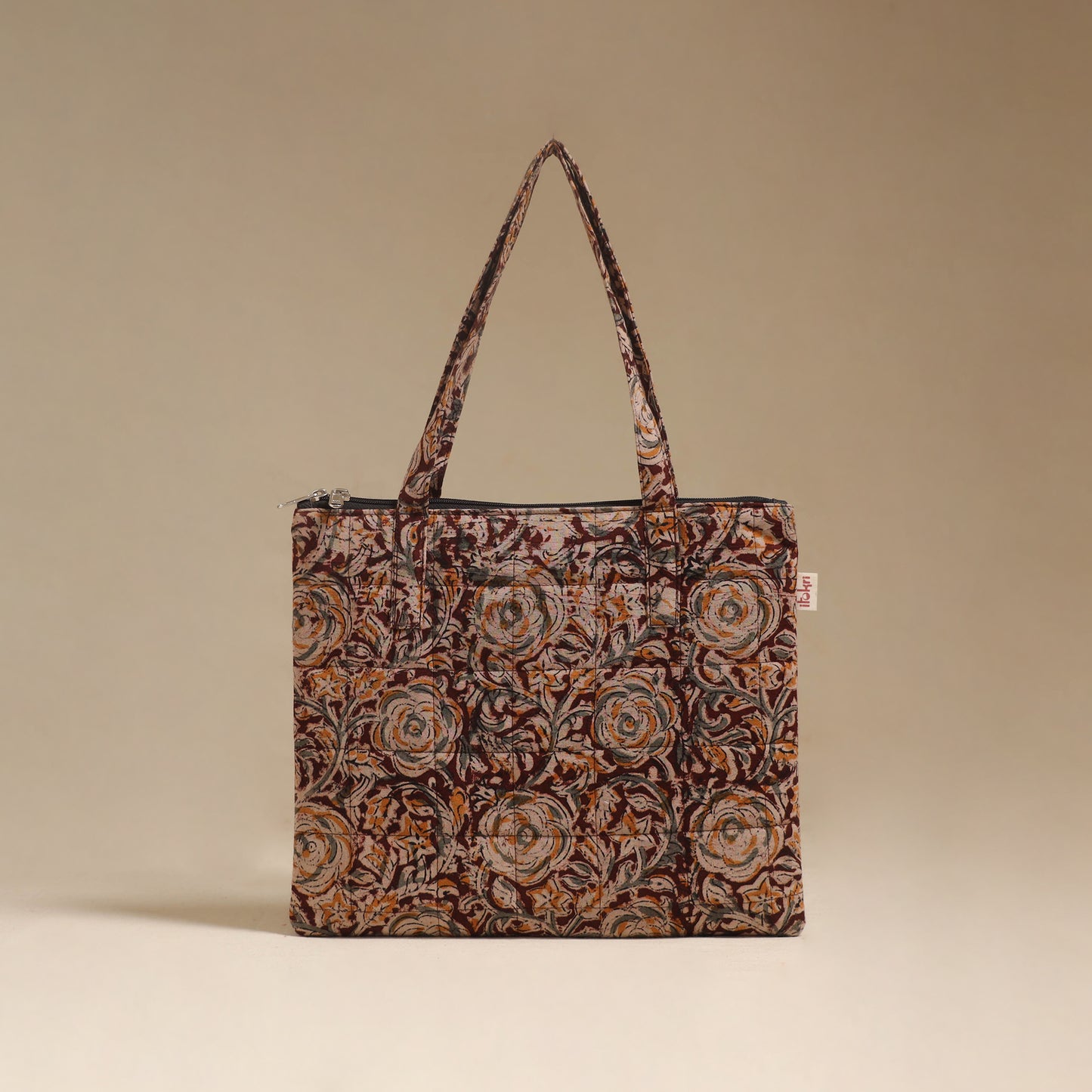 Maroon - Quilted Fabric Handcrafted Handbag 17