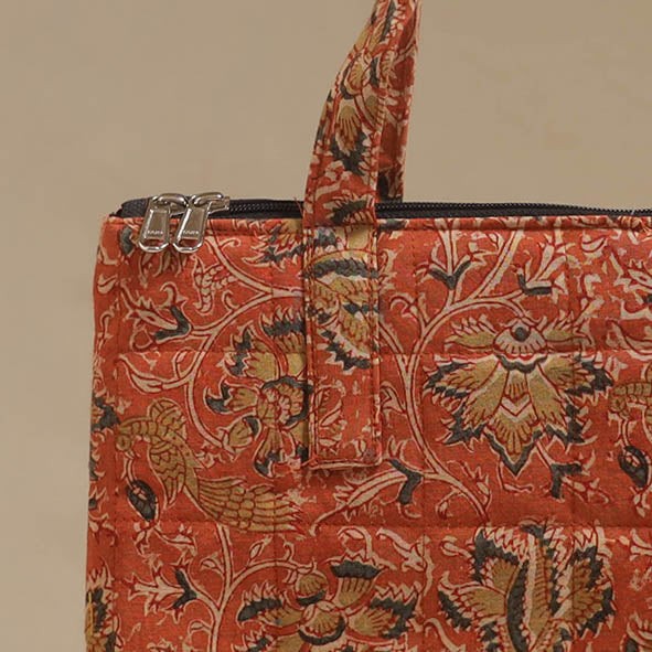 Orange - Quilted Fabric Handcrafted Handbag 18