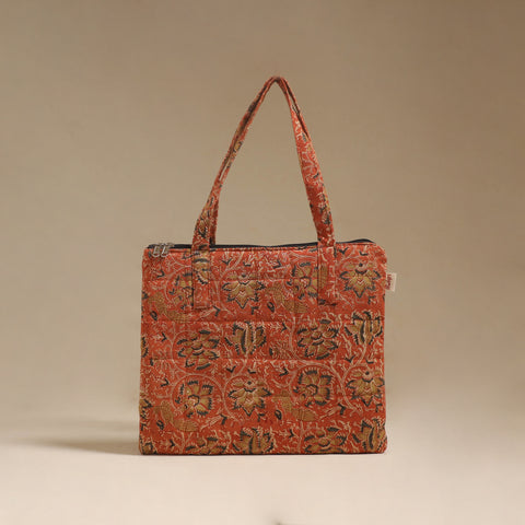 Orange - Quilted Fabric Handcrafted Handbag 18