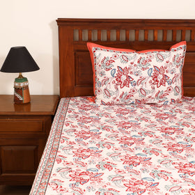 Sanganeri Hand Block Print Cotton Double Bedsheet Set (108 x 90 in) 42