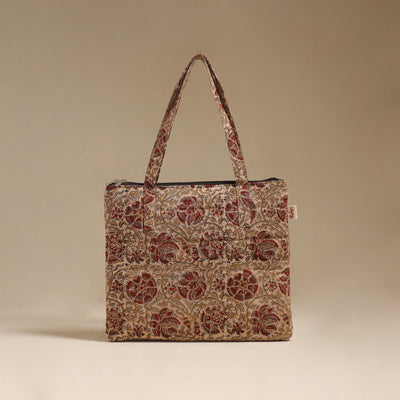 Beige - Quilted Fabric Handcrafted Handbag 20