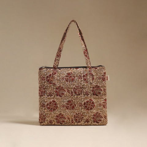 Beige - Quilted Fabric Handcrafted Handbag 20