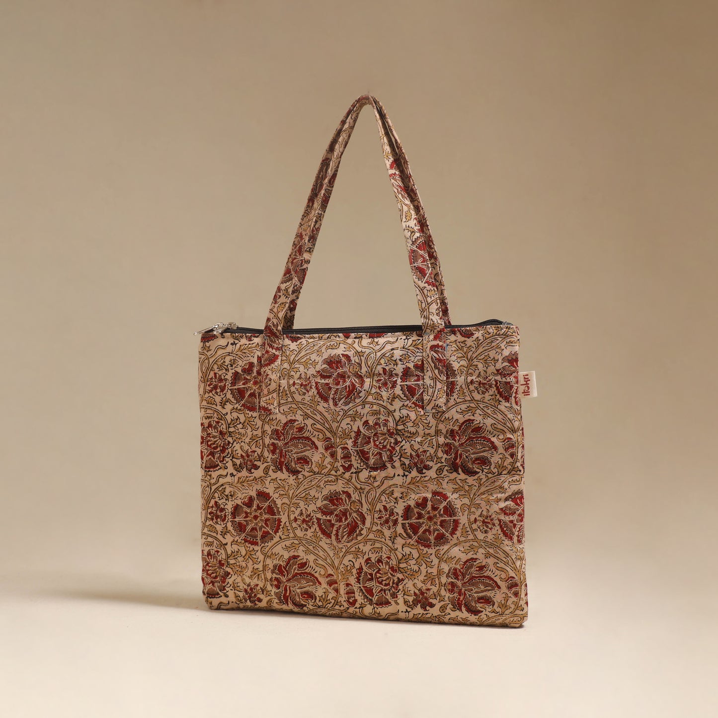 Beige - Quilted Fabric Handcrafted Handbag 20