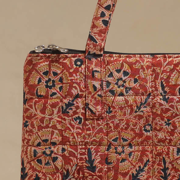 Orange - Quilted Fabric Handcrafted Handbag 21