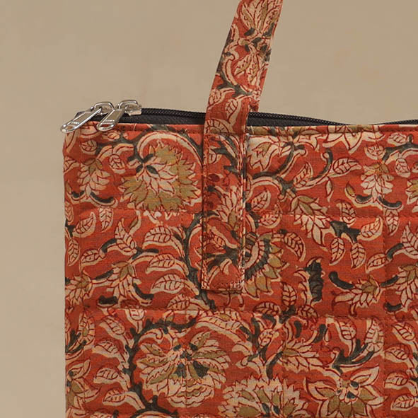 Orange - Quilted Fabric Handcrafted Handbag 22