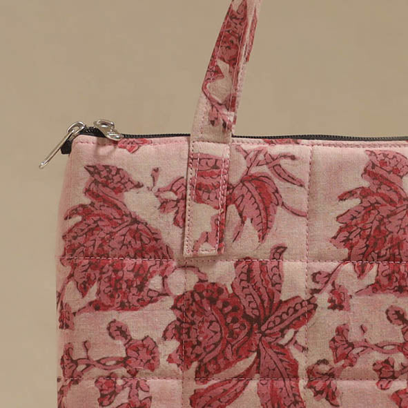 Pink - Quilted Fabric Handcrafted Handbag 24