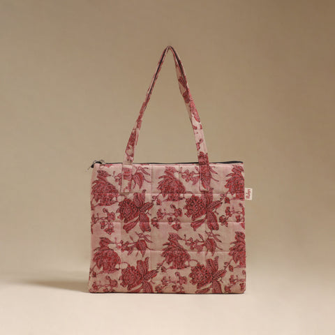 Pink - Quilted Fabric Handcrafted Handbag 24