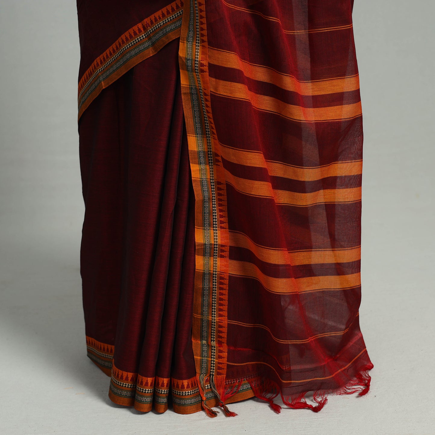 Mercerised Cotton Thread Border Dharwad Saree 36