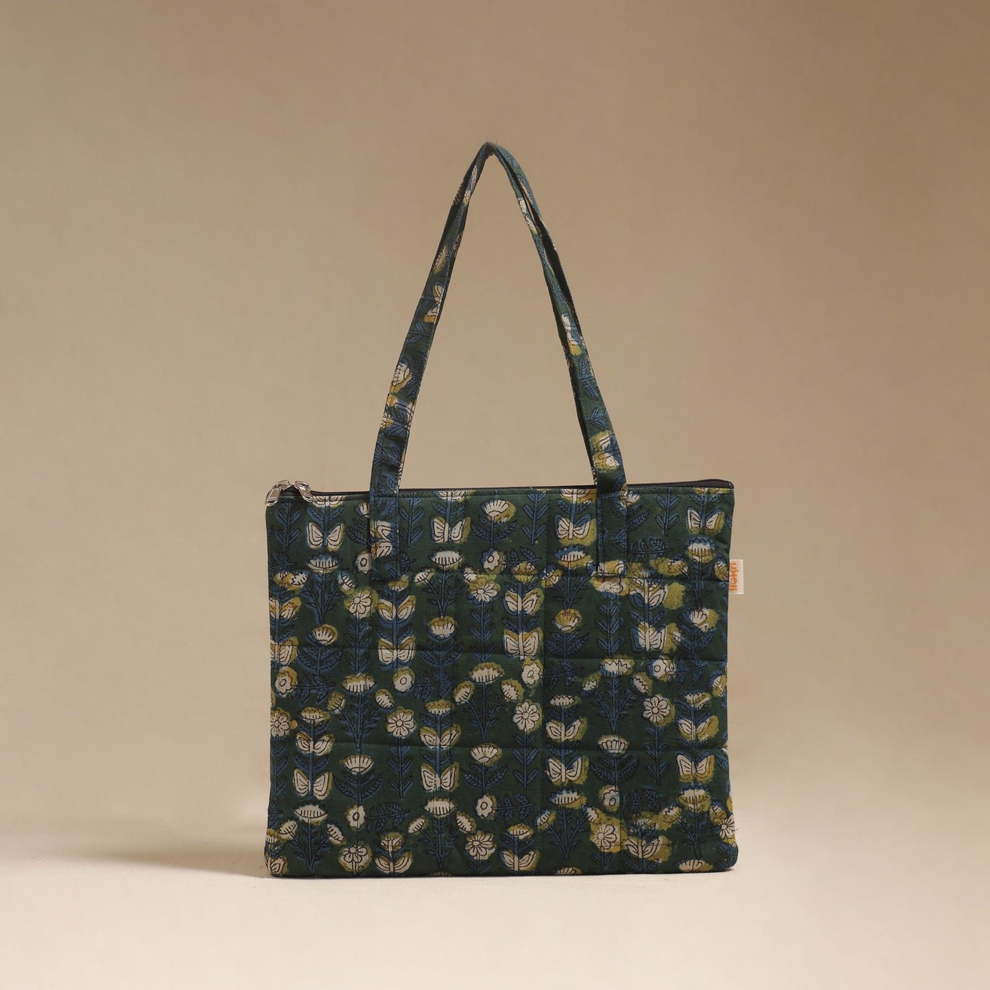 Blue - Quilted Fabric Handcrafted Handbag 25