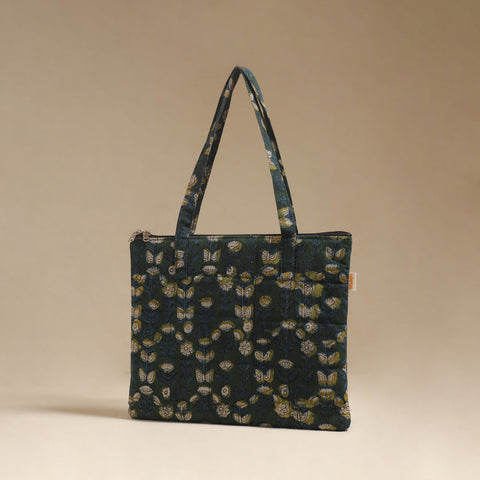 Blue - Quilted Fabric Handcrafted Handbag 25