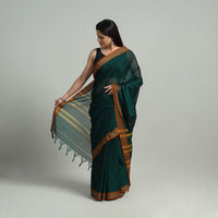 Green - Mercerised Cotton Thread Border Dharwad Saree 37