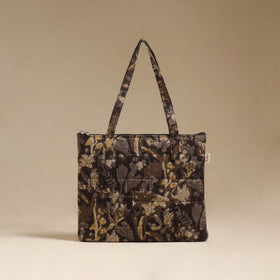 Brown - Quilted Fabric Handcrafted Handbag 26