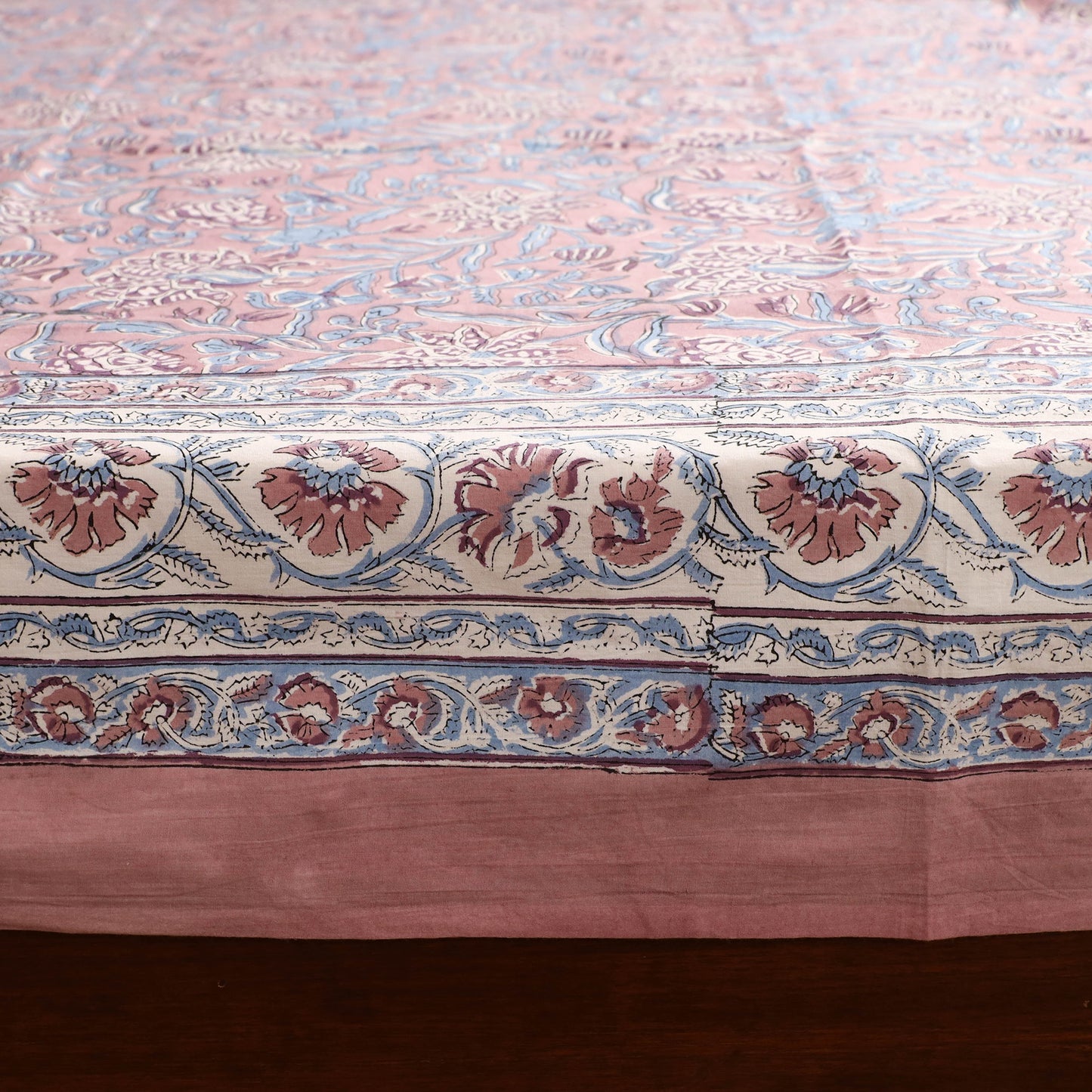 Sanganeri Hand Block Print Cotton Double Bedsheet Set (108 x 90 in) 45