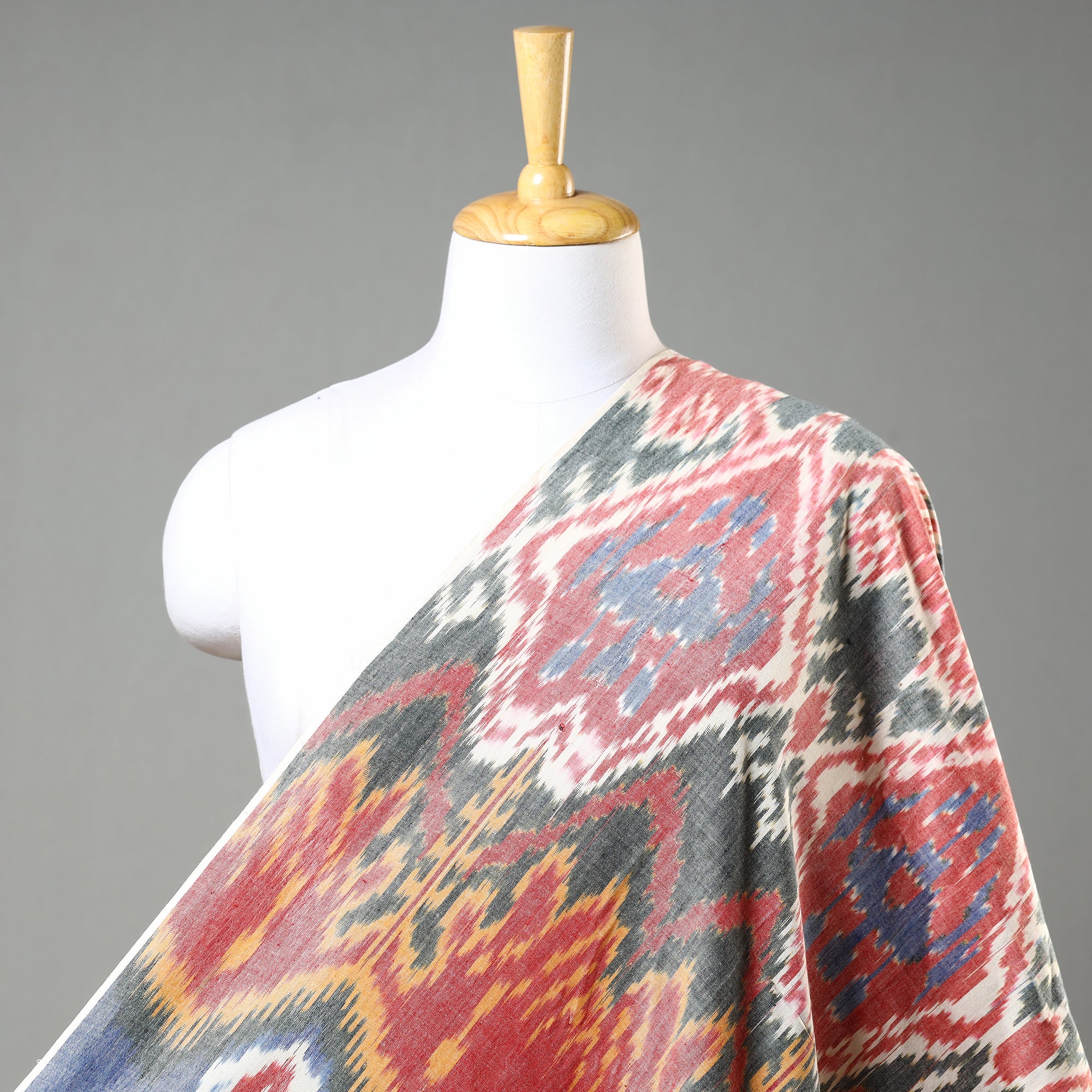 Red - Cotton Central Asian Pochampally Ikat Fabric 08