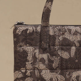 Brown - Quilted Fabric Handcrafted Handbag 27