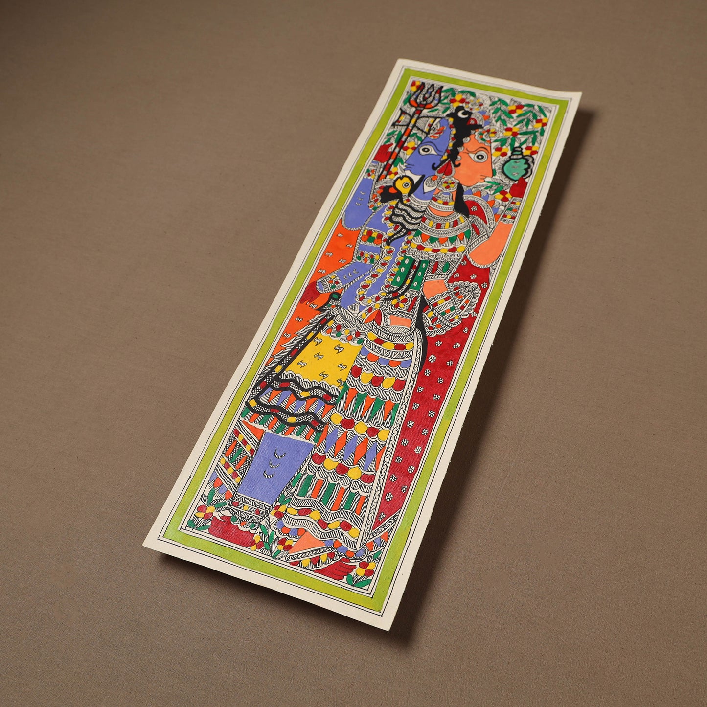 Handpainted Madhubani Painting by Santosh Paswan (22 x 7 in) 14