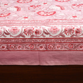 Pink - cotton double sanganeri bed sheet set (108 x 90 in)