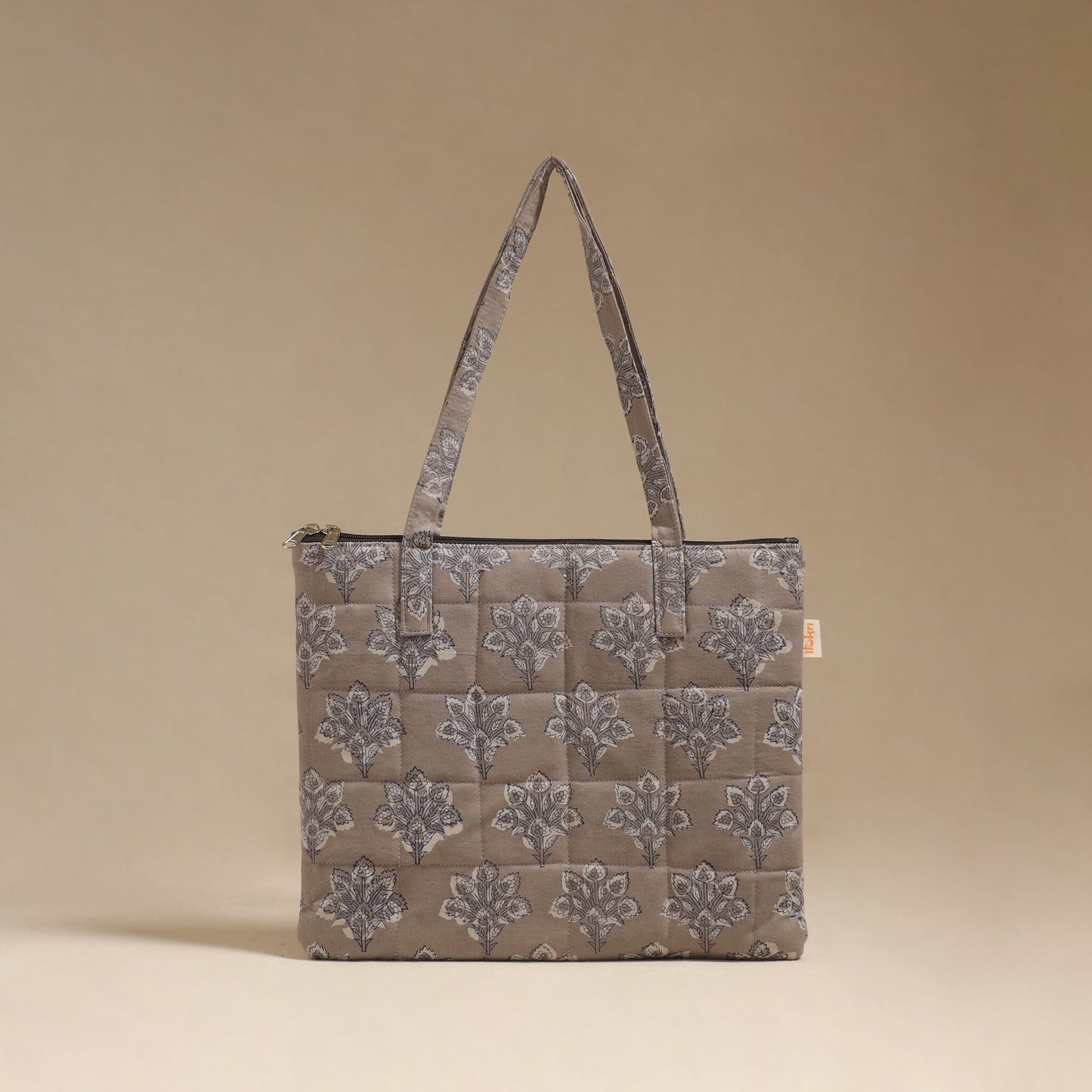 Brown - Quilted Fabric Handcrafted Handbag 28