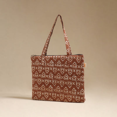 Brown - Quilted Fabric Handcrafted Handbag 29
