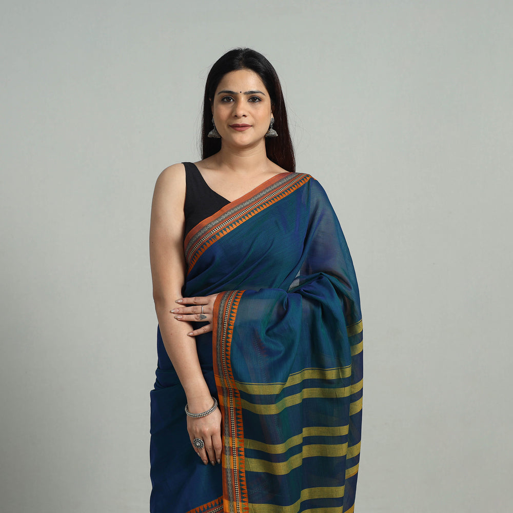 Mercerised Cotton Thread Border Dharwad Saree 38