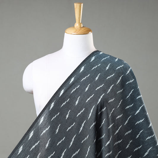 Lava Grey Pochampally Ikat Weave Cotton Fabric