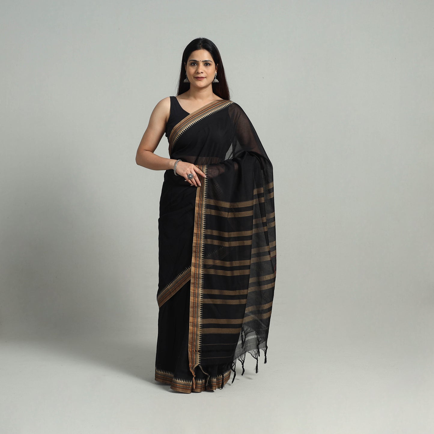 Mercerised Cotton Thread Border Dharwad Saree 39