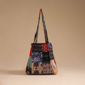 Multicolor - handcrafted patchwork cotton jhola bag 22