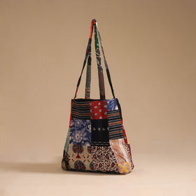 Multicolor - handcrafted patchwork cotton jhola bag 22