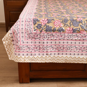 Sanganeri Hand Block Print Cotton Single Bedsheet (90 x 60 in) 48