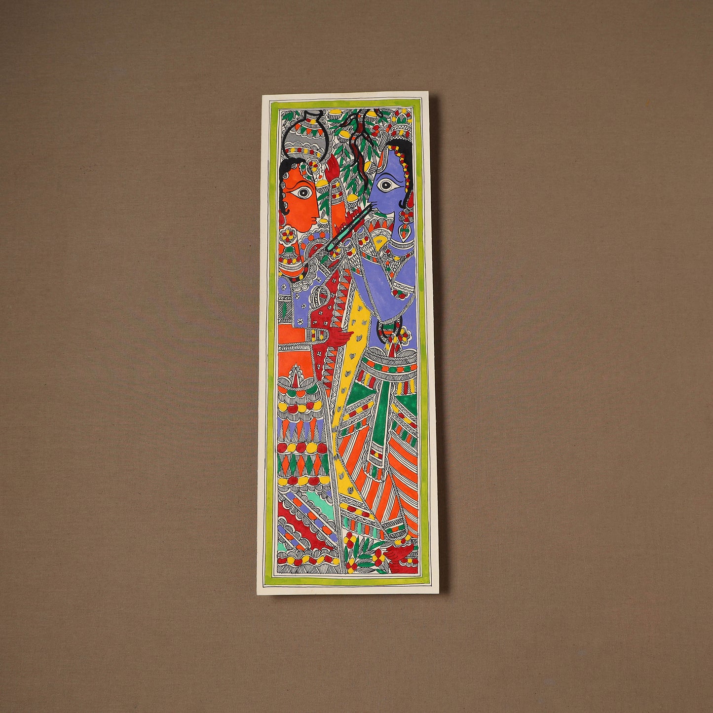 Handpainted Madhubani Painting by Santosh Paswan (22 x 7 in) 17