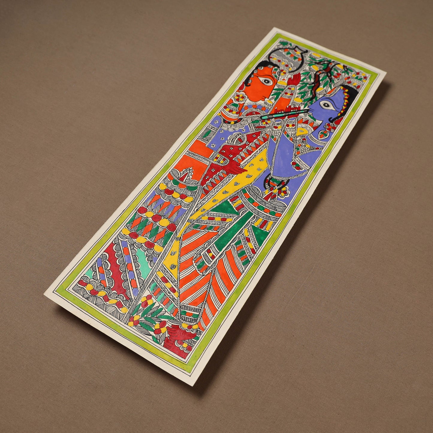 Handpainted Madhubani Painting by Santosh Paswan (22 x 7 in) 17