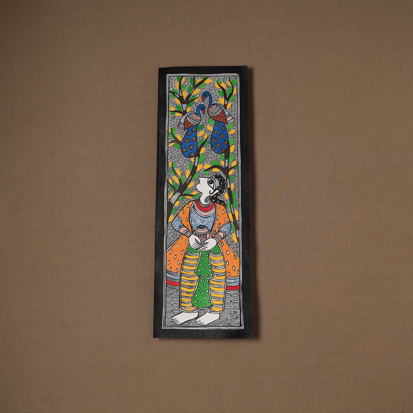 Handpainted Madhubani Painting by Santosh Paswan (22 x 7 in) 16