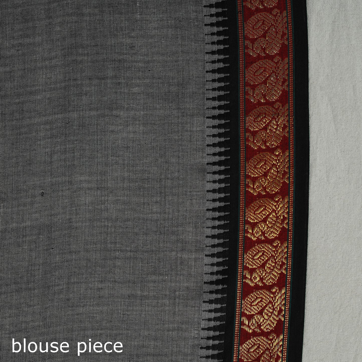 Grey - Mercerised Cotton Zari Border Dharwad Saree 40