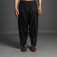 Black - Plain Cotton Traditional Men's Patiala 01