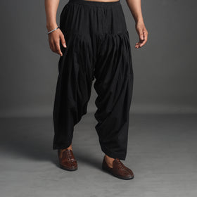 Buy Black Plain Cotton Traditional Men's Patiala