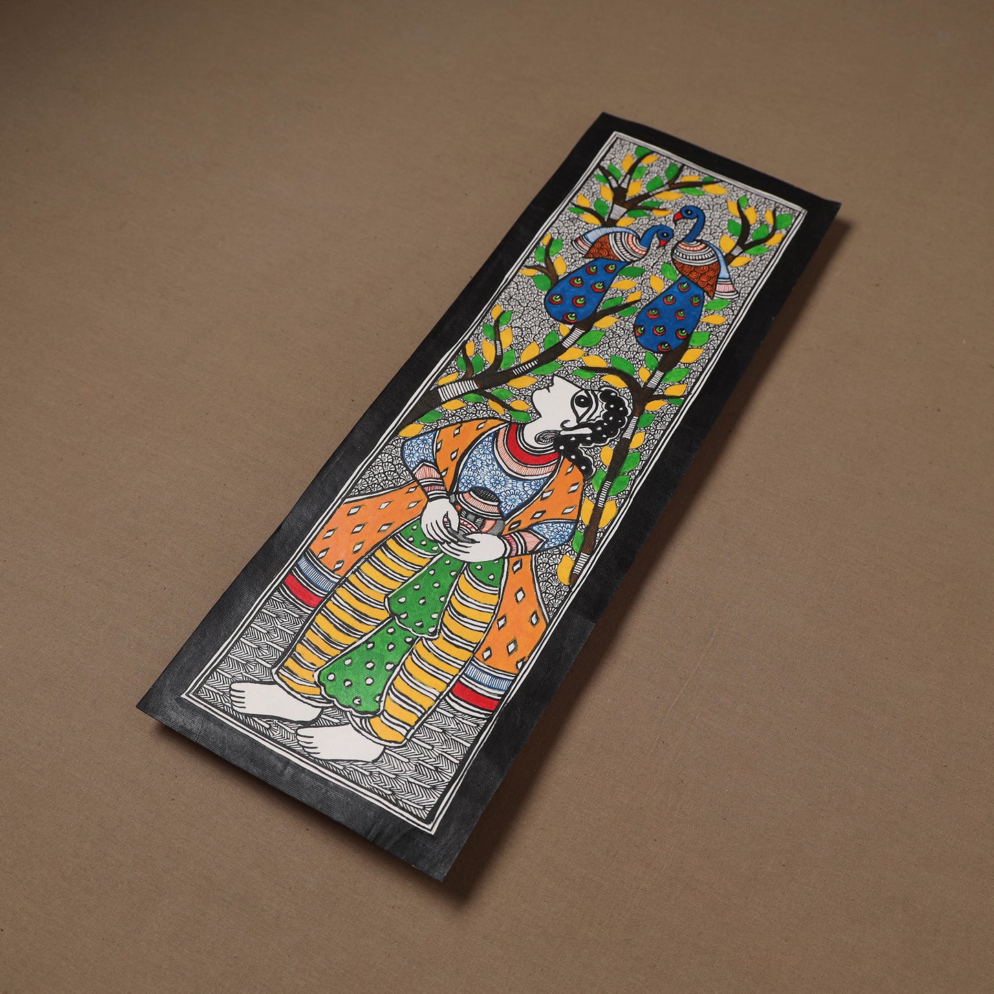 Handpainted Madhubani Painting by Santosh Paswan (22 x 7 in) 16