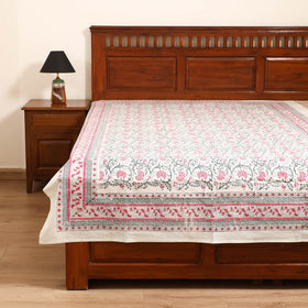 Sanganeri Hand Block Print Cotton Single Bedsheet (90 x 60 in) 50