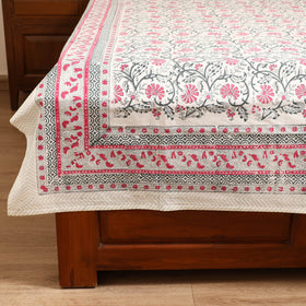 Sanganeri Hand Block Print Cotton Single Bedsheet (90 x 60 in) 50