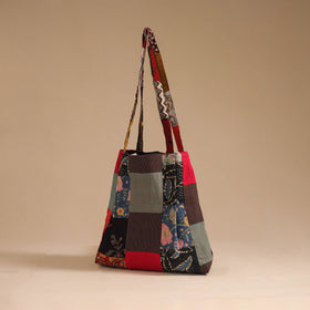 Multicolor - handcrafted patchwork cotton jhola bag 31