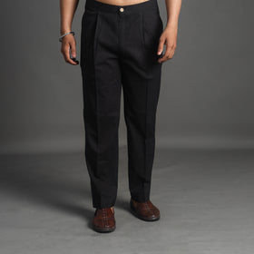 Buy Black Plain Cotton Men's Pant