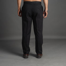 Buy Black Plain Cotton Men's Pant