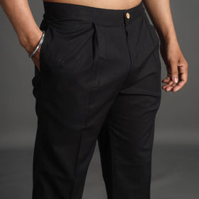 Buy Black Plain Cotton Men's Pant