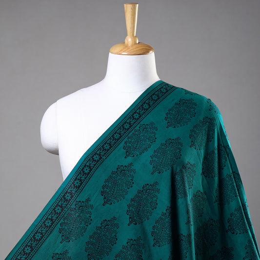 Green - Bagh Hand Block Printed Cotton Fabric