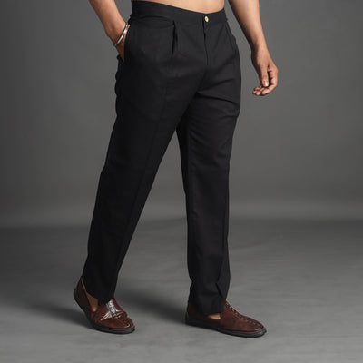 Black - Plain Cotton Men's Pant 03