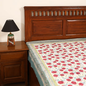 Sanganeri Hand Block Print Cotton Single Bedsheet (90 x 60 in) 52